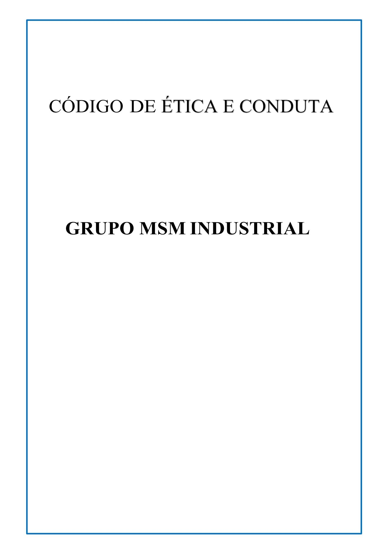 Código de Conduta e Ética - página 1