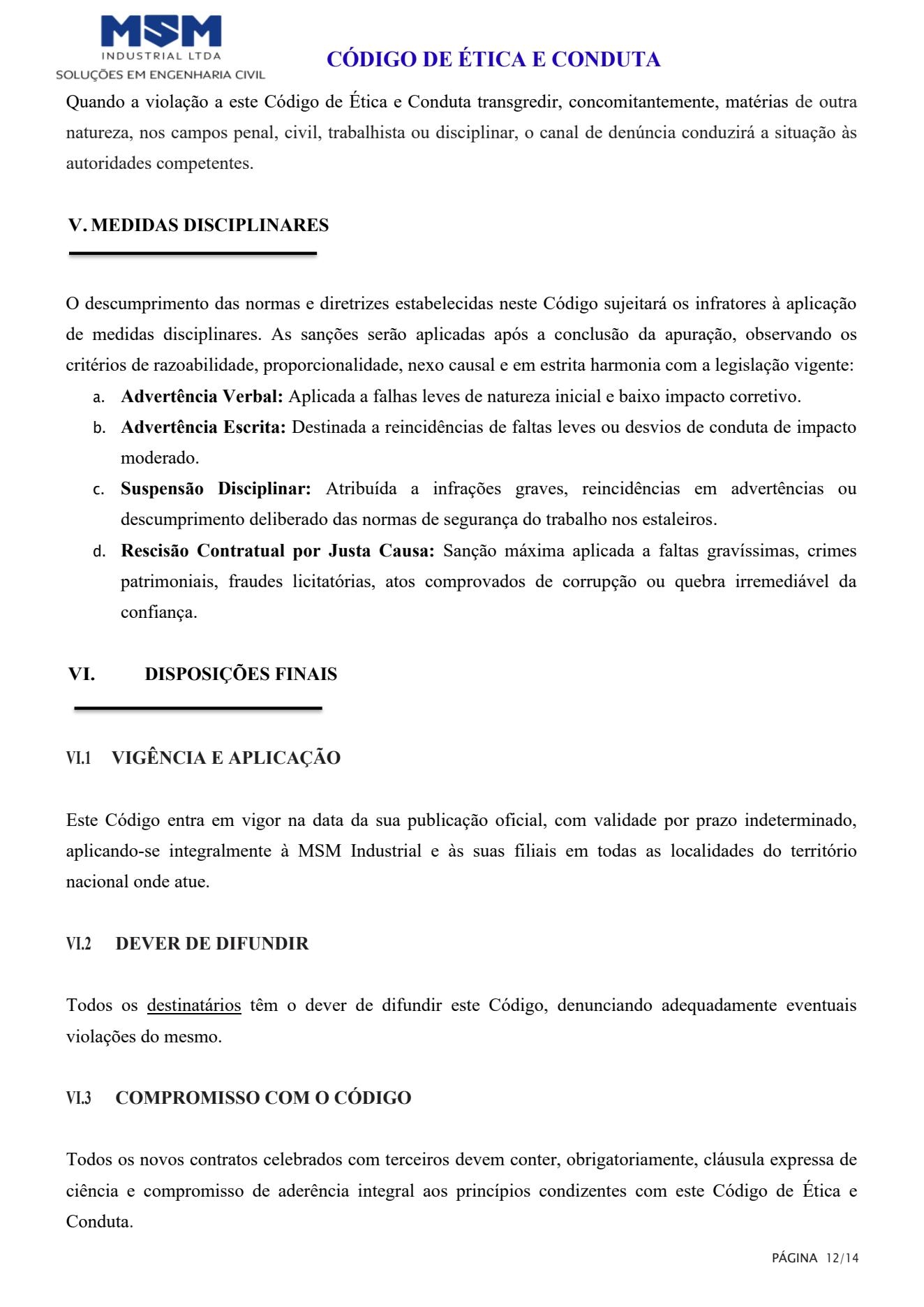 Código de Conduta e Ética - página 12