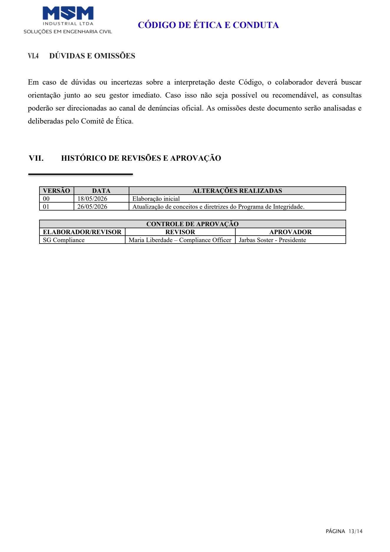 Código de Conduta e Ética - página 13