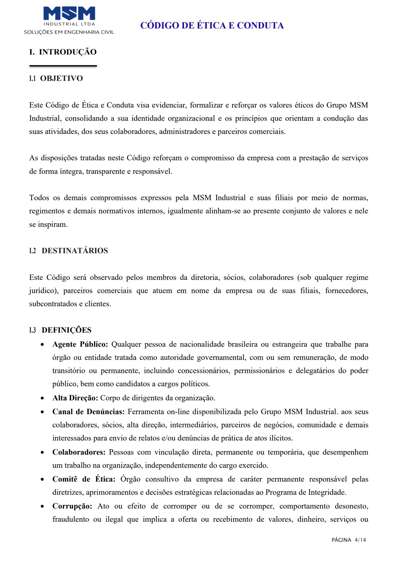 Código de Conduta e Ética - página 4