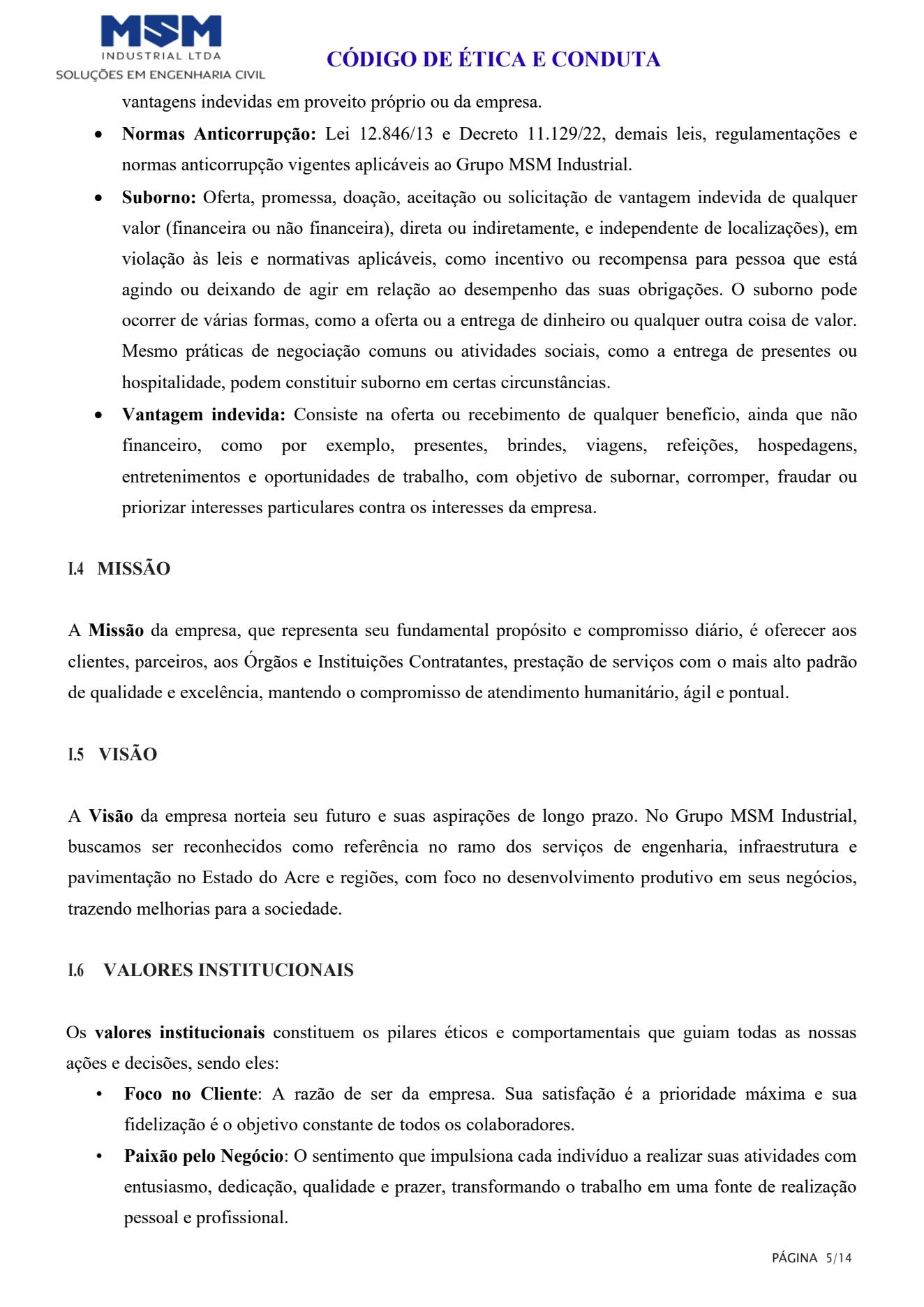 Código de Conduta e Ética - página 5