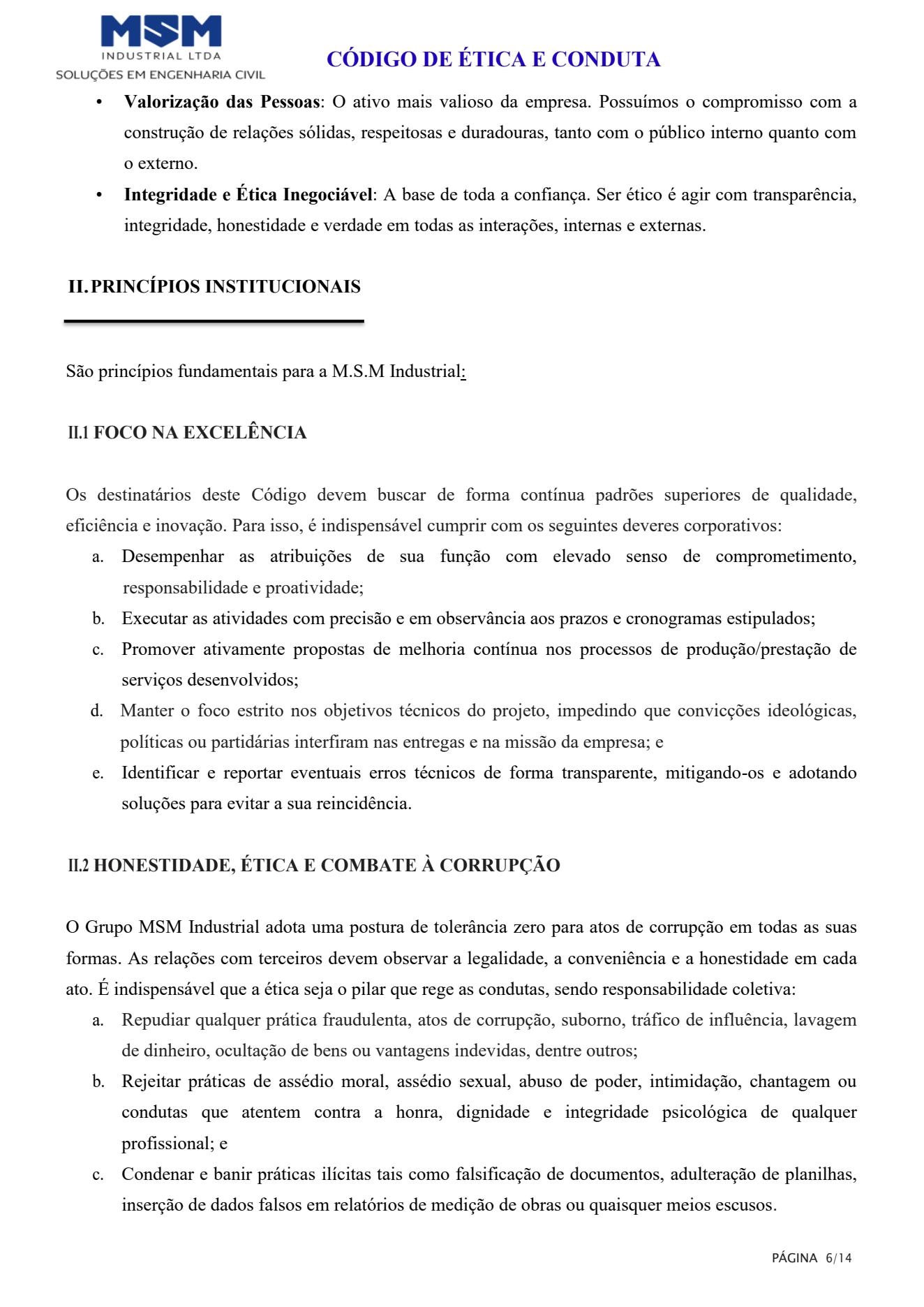 Código de Conduta e Ética - página 6