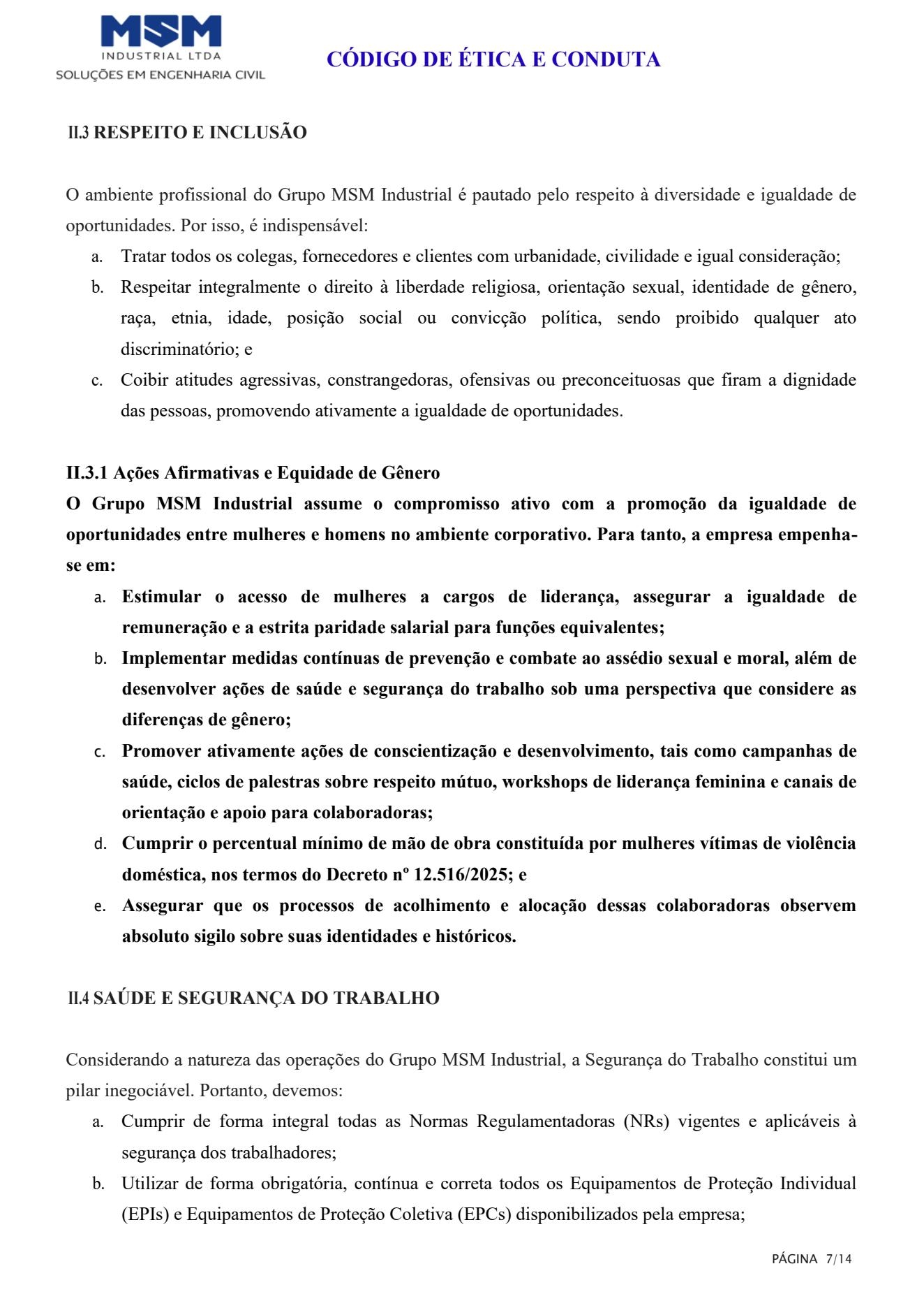 Código de Conduta e Ética - página 7