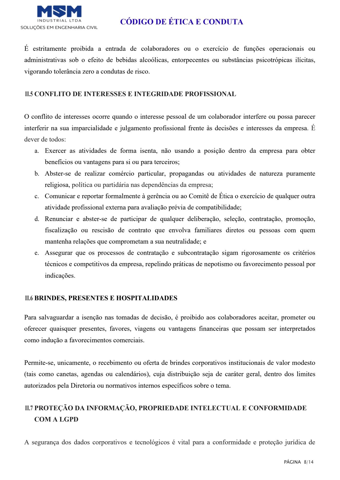 Código de Conduta e Ética - página 8